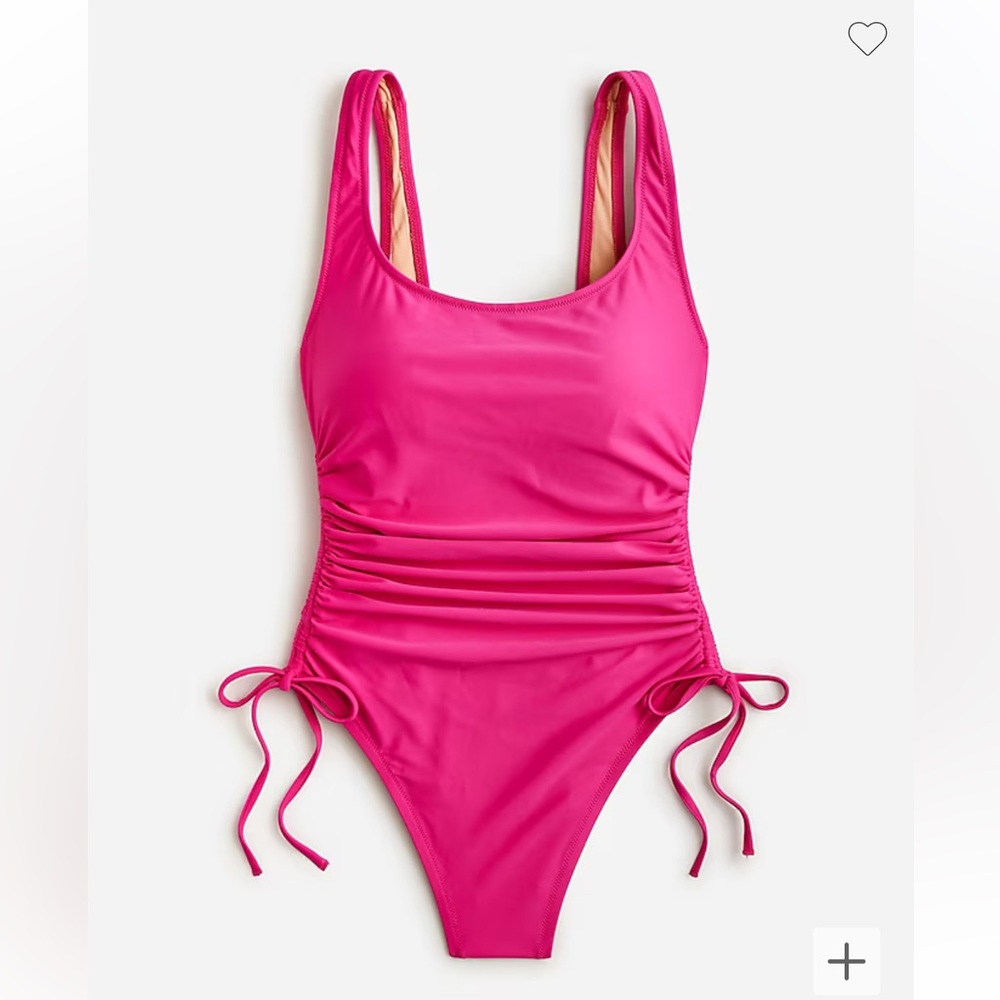 NWT J.Crew Ruched side-tie one-piece swimsuit